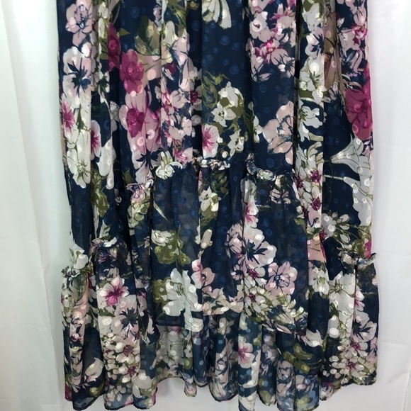 Lane Bryant Floral Short Sleeve Blue High Low Size 18/20 - Picture 7 of 13